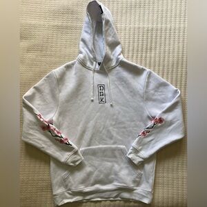 DGK Hoodie Zen White Cherry Blossoms Mens Large White Pullover Sweatshirt